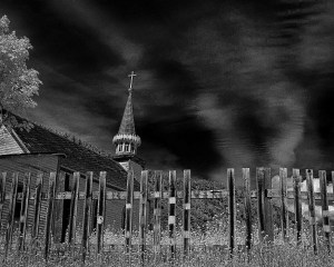 neglected churchyard
